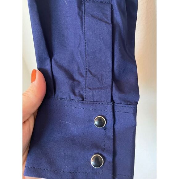 NWT American West Button Up Western Shirt Navy Blue - Picture 5 of 5